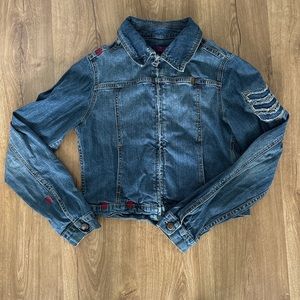 vintage denim moto jacket